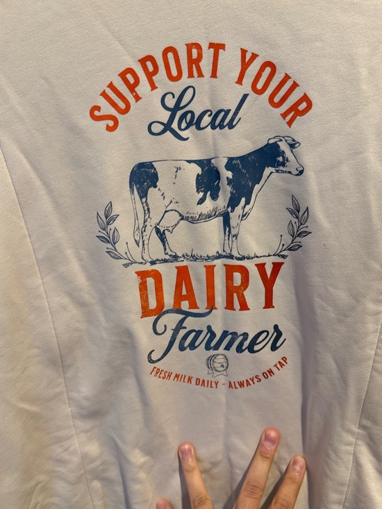 Tops - Support Your Local Dairy Farmer Cream Nursing crewneck sweatshirt - zippable